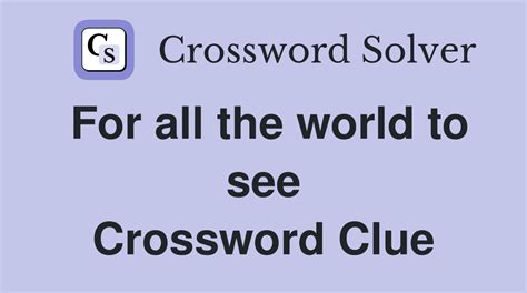 crossword clue see|see crossword clue answers.